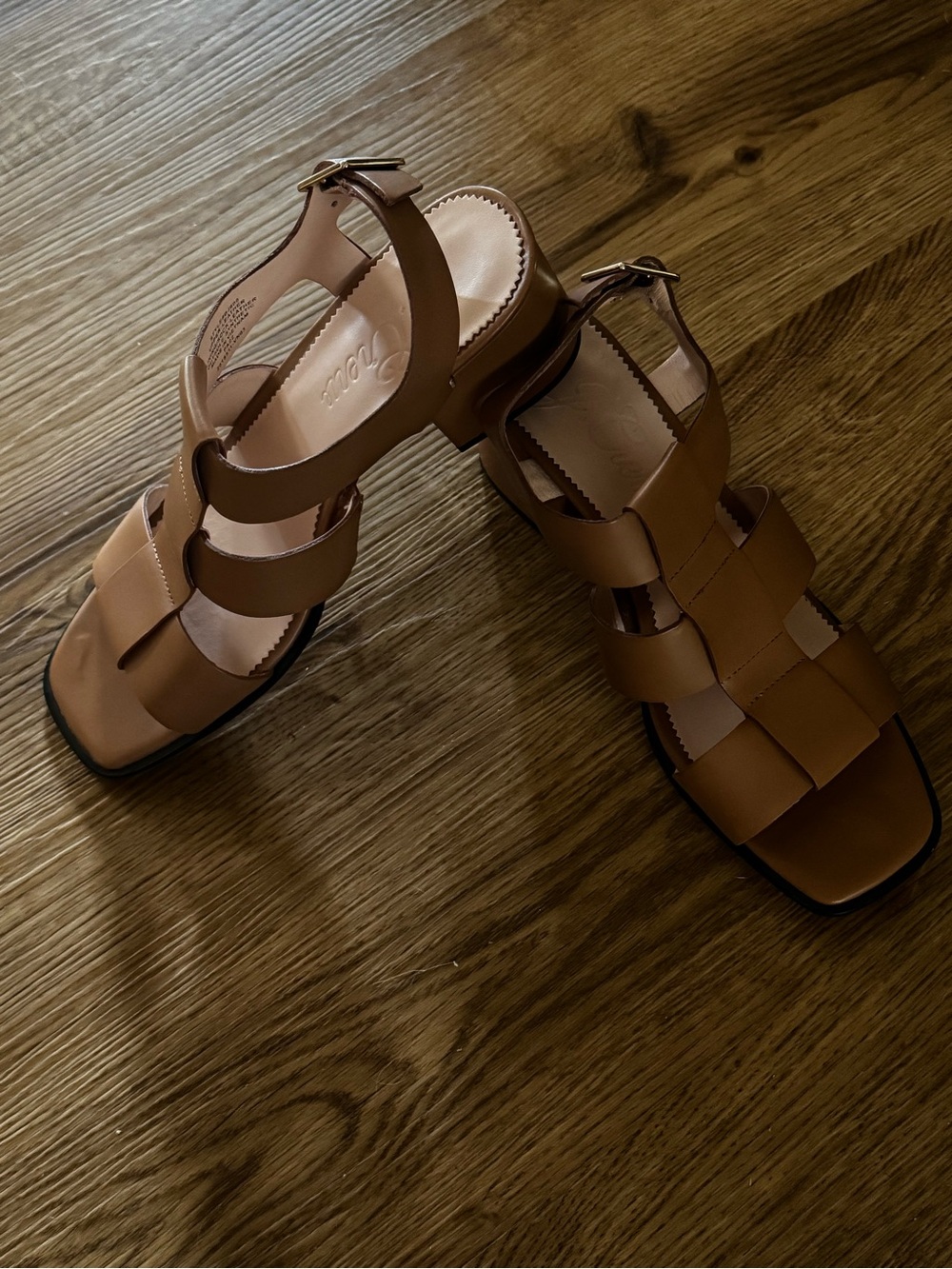 Women's JCrew Dylan fisherman block-heel sandals in leather Tan 9.5 - Picture 4 of 10